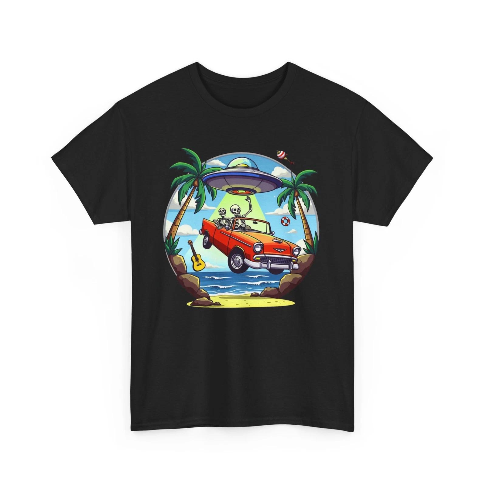 

Summer Alien Graphic Tee | UFO Space Style T-Shirt | Sci-Fi Fan Favorite L