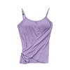 Lady Padded Adjustable Spaghetti Strap Tank Top Solid Color Comfortable Camisole