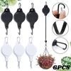 1/6pcs Retractable Plant Pulley Adjustable Hanging Flower Basket Hooks for Hanging Plants Heavy Duty, Indoor Outdoor Plant Hange
