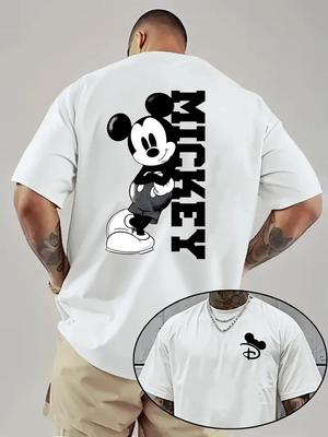Disney Co Branded Mickey Mouse Doublesided Printed Tshirt Mens Summer New Harajuku Oversized Loose Casual Short Sleeved Top
