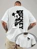 Disney Co Branded Mickey Mouse Doublesided Printed Tshirt Mens Summer New Harajuku Oversized Loose Casual Short Sleeved Top