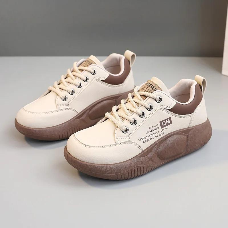 Soleist New Women's Shoes Spring Thick Sole Elevated Shoes Sports Shoes Women's Shoes Student Street Casual Board Shoes