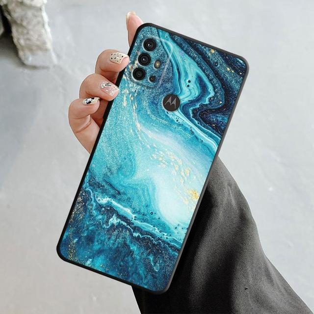 Custodia in marmo con texture oro rosa per Motorola G60 G50 G31 G30 G22 G9 G8 Power Lite Plus Edge 20lite 30pro One Fusion Cover