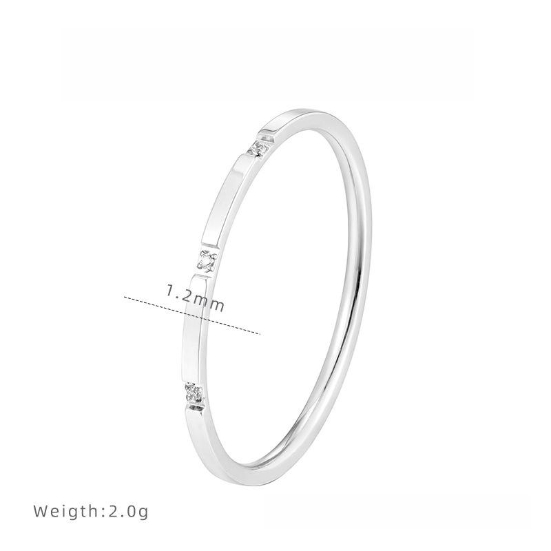 

Ins Flash 1 Бриллиант 3 Бриллианта 12 Бриллиантов Кольцо Простое Высококлассное Хвостовое Кольцо Женские Аксессуары из Титановой Стали Не Тускнеющие 9