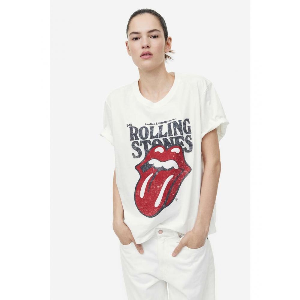 

Футболка с принтом H&M Белая Rolling Stones 0762470384