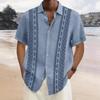 Summer Short Sleeve Flower Shirt Men'S Beach Large Size Casual Retro 3D Digital Printing Men'S Shirt Trend
