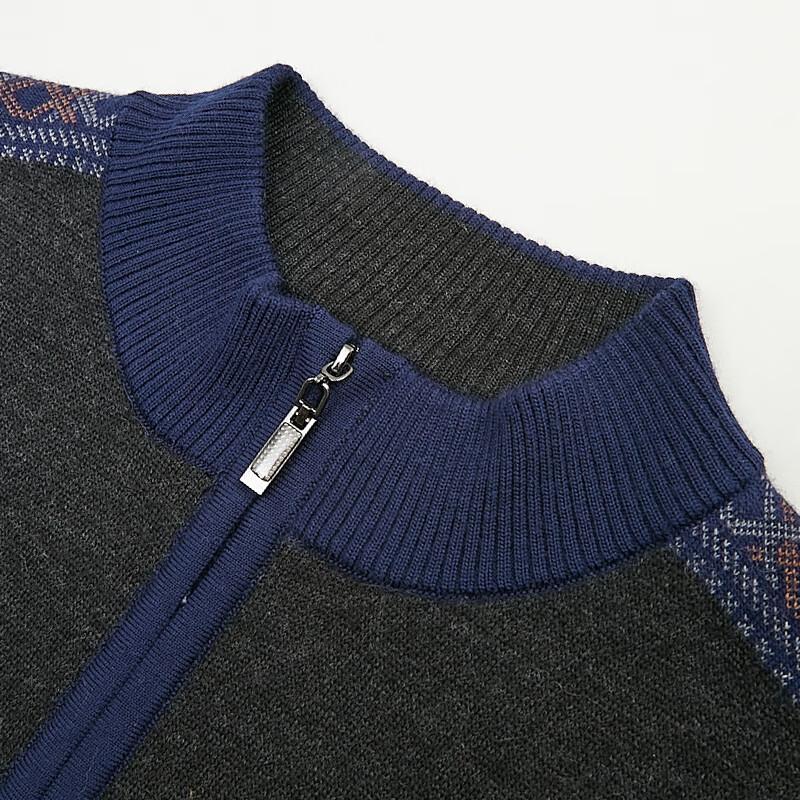 Pulover cu fermoar pe jumătate, lavabil, 100% lână, pentru bărbați, Hengyuanxiang