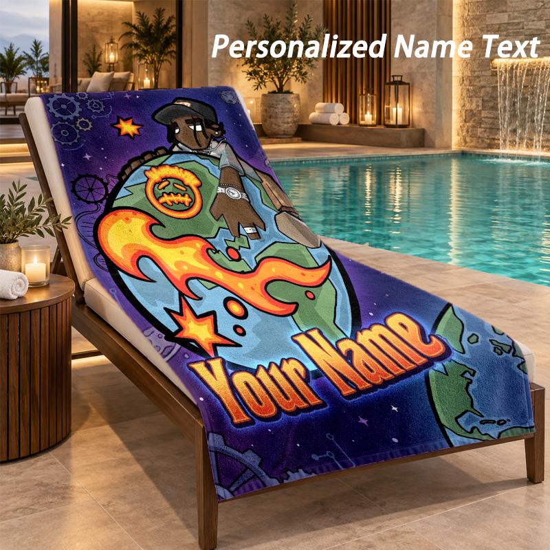 Travis Scott Custom Name Beach Towel Large Soft Towel for Indoor Bathroom Outdoor Beach