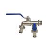 1Pcs Zinc Alloy Water Nozzle Horticultural Irrigation Dual Control Faucet One Inlet And Two Outlets Double Nipple Faucet