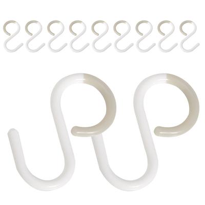 12Pcs S Hooks for Hanging Clothes Rustproof Plastic S-Shaped Hook Home Storage Organizer Bathroom Kitchen Wardrobe Use