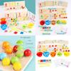 Wooden Multifunctional Arithmetic Clip Bead Learning Board Kid Puzzle Toy Set For Early Learning