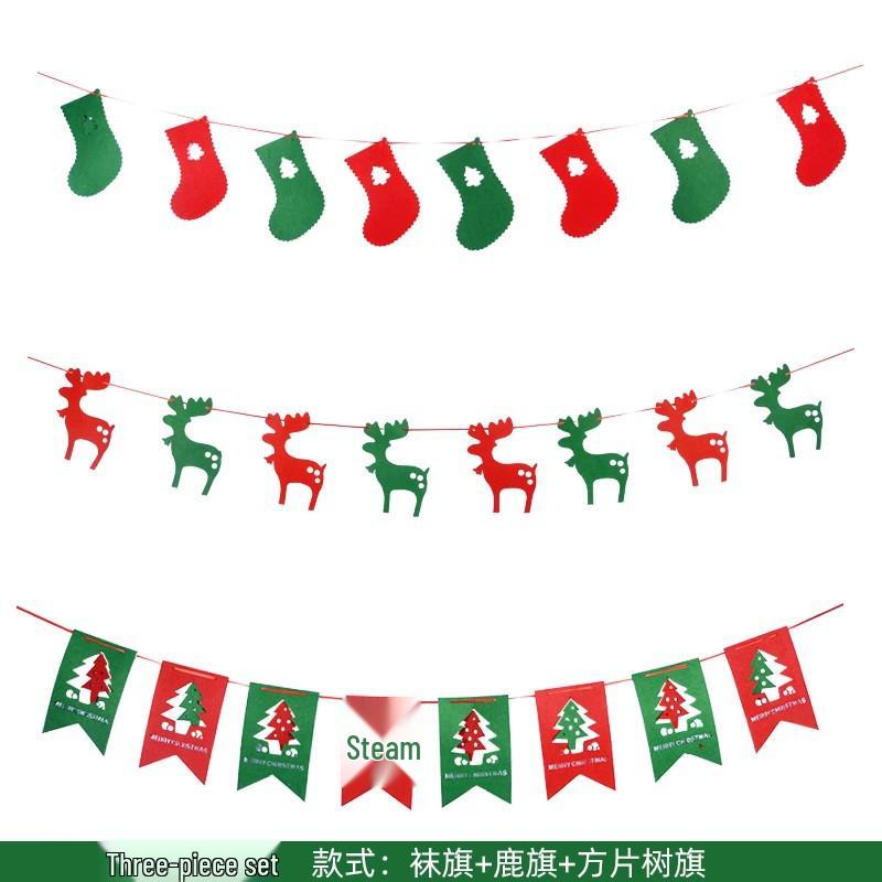 Santa Claus Christmas Bunting: Hanging Ornaments for Shop Window and Scene Decoration