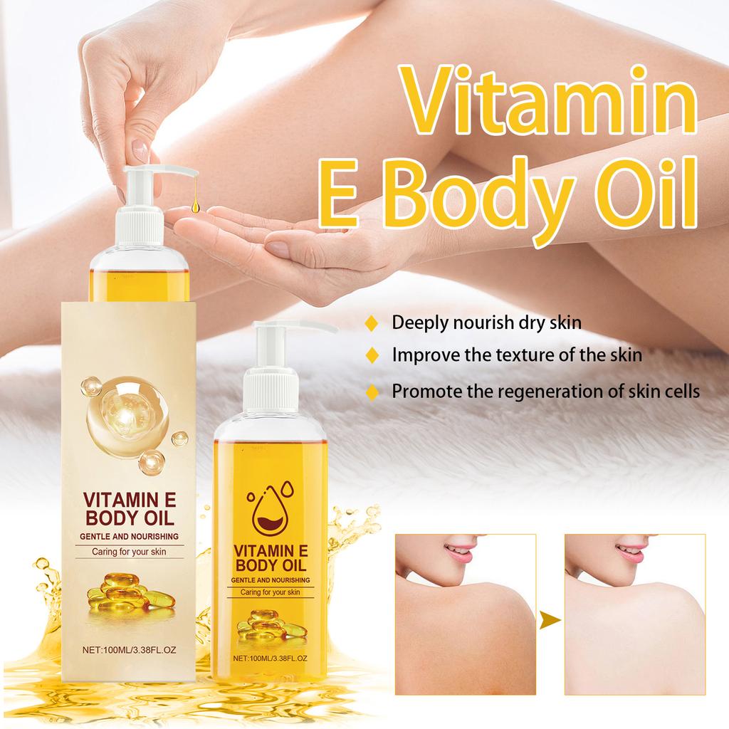Nutrient E Tělový olej, Tělový hydratační krém, Tělový olej, Hluboce hydratační, Dlouhotrvající hydratace, Zesvětlující tón pleti, Jemná péče, 100 ml