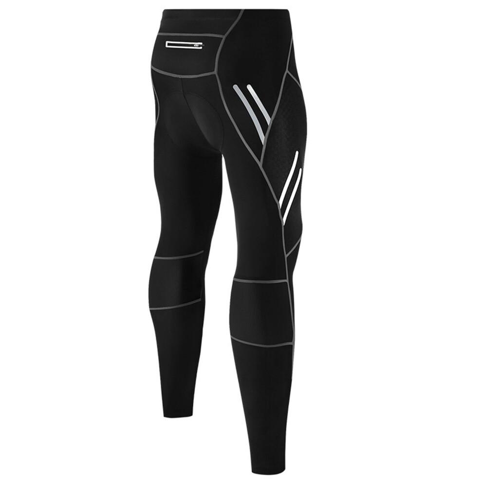 Riding Pants Men's Mountain Bike Pants with 3D Silicone Cushion Reflective Breathable Gradient Compression Riding Tights Cycling Pants M