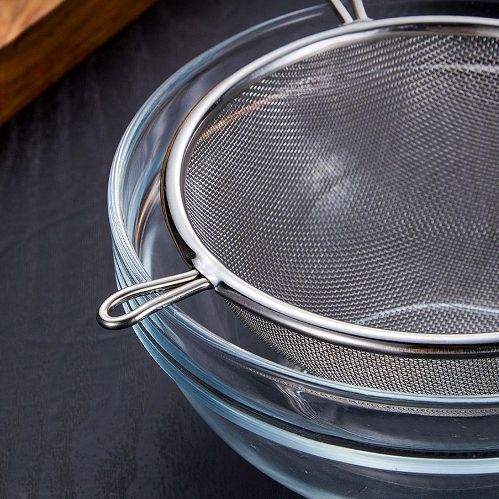 Stainless Steel Flour Filter Screen Soybean Milk Filter Screen Cooking Spoon Double Ear Screen Snack French Fries Kitchen Tools6