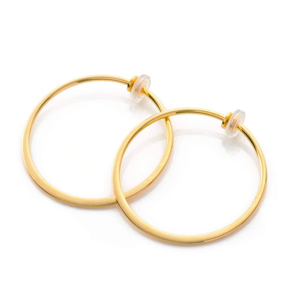 

Гіпоалергенні сережки-кільця 35 мм із жовтого золота, коло, прості, (круглий), (3,5 см),