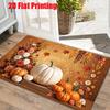 1pc Ultra-Soft Flannel Autumn Harvest Pumpkin Floral Pattern Door Mat, Indoor Anti-Slip Carpet, Machine Washable And Fade-Proof, Suitable for Living R