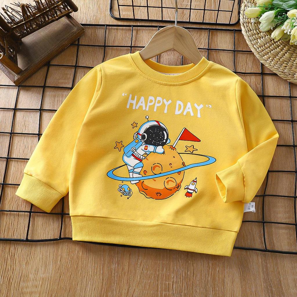Autumn 2025 Pure Cotton Long-Sleeve Sweatshirt for Boys and Girls