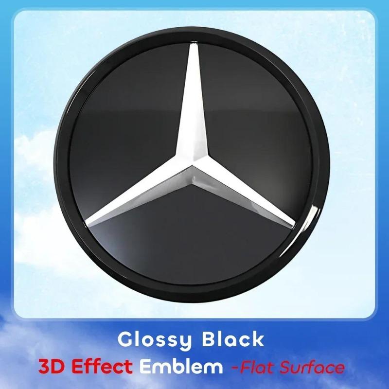 Car Front Grill Emblem Star Badge 3D Mirror OE Style Flat Surface For Mercedes Benz W245 W204 X204 B180 B200 B250 C280 C300 C350