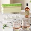 Large Ice Ball Maker Food Grade Silicone Whiskey Sphere Press Ice Cube Tray Giant Ice Ball Maker, Compact Storage for Home Bar