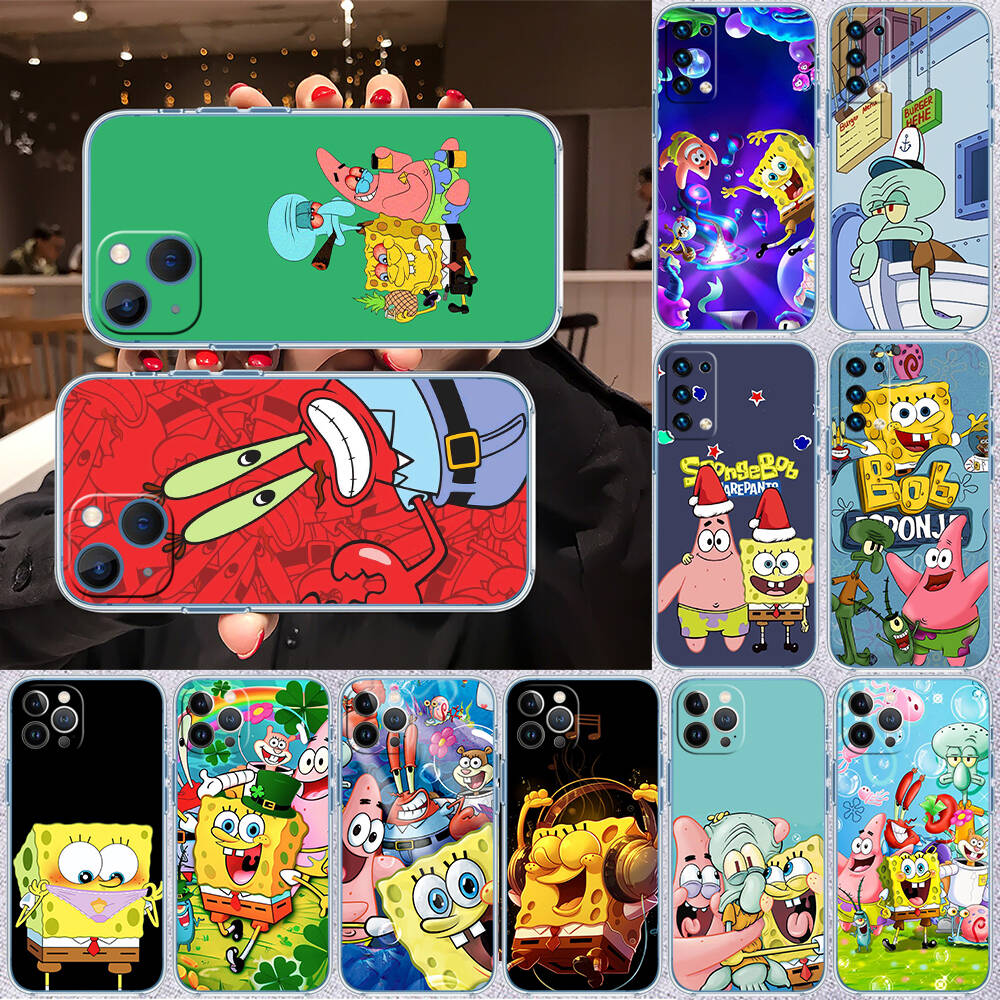 SpongeBob Case for Motorola G10 G20 G04 E30 E40 E22 E20 E13 E15 G22 G23 G05 G75 G35 G55 E22S E7 G6 G7 G8 G9 Plus Power Play