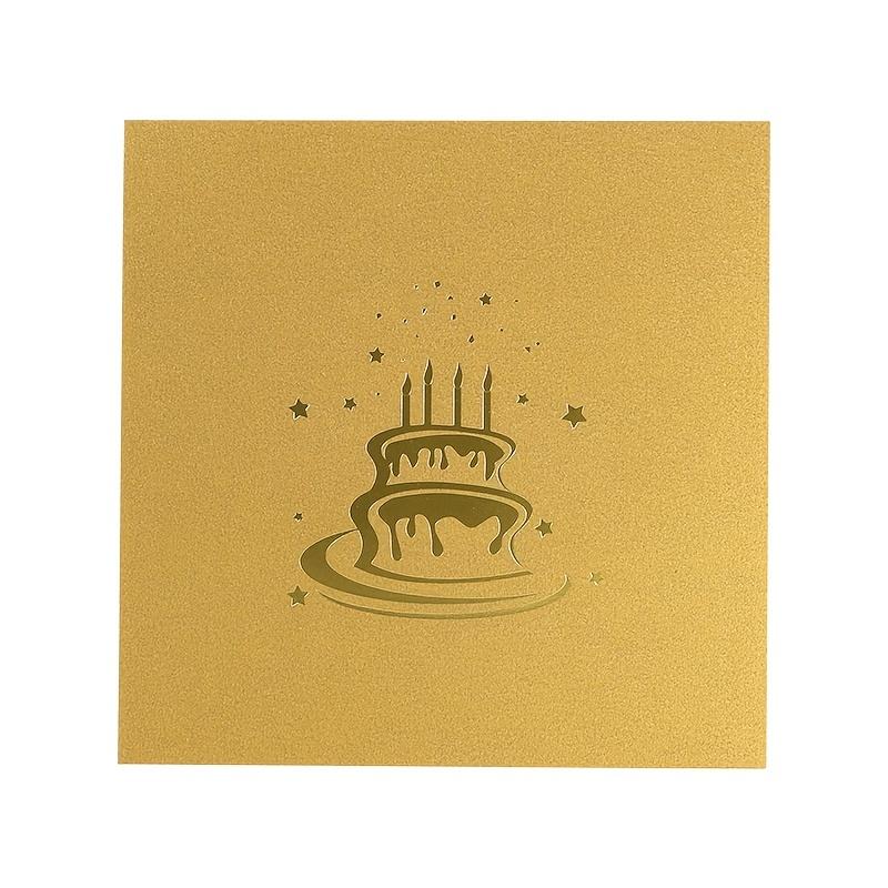 1pc 3D Happy Birthday Greeting Card, Foldable Birthday Gift Blessing Cake Holiday Card, Pop Up Greeting Card, Pop Up Card