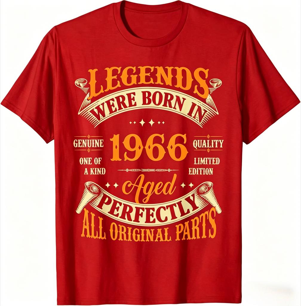 Vintage Legend Born in 1966 59th Birthday Tee 59 Years Old TShirt Printed Graphic T Shirt Unisexs Clothing 2026 Summer T Shirt