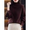 Autumn Winter Half High Collar Loose Casual Solid Color Sweater Women Simple All-match Bottomed Knitting Top