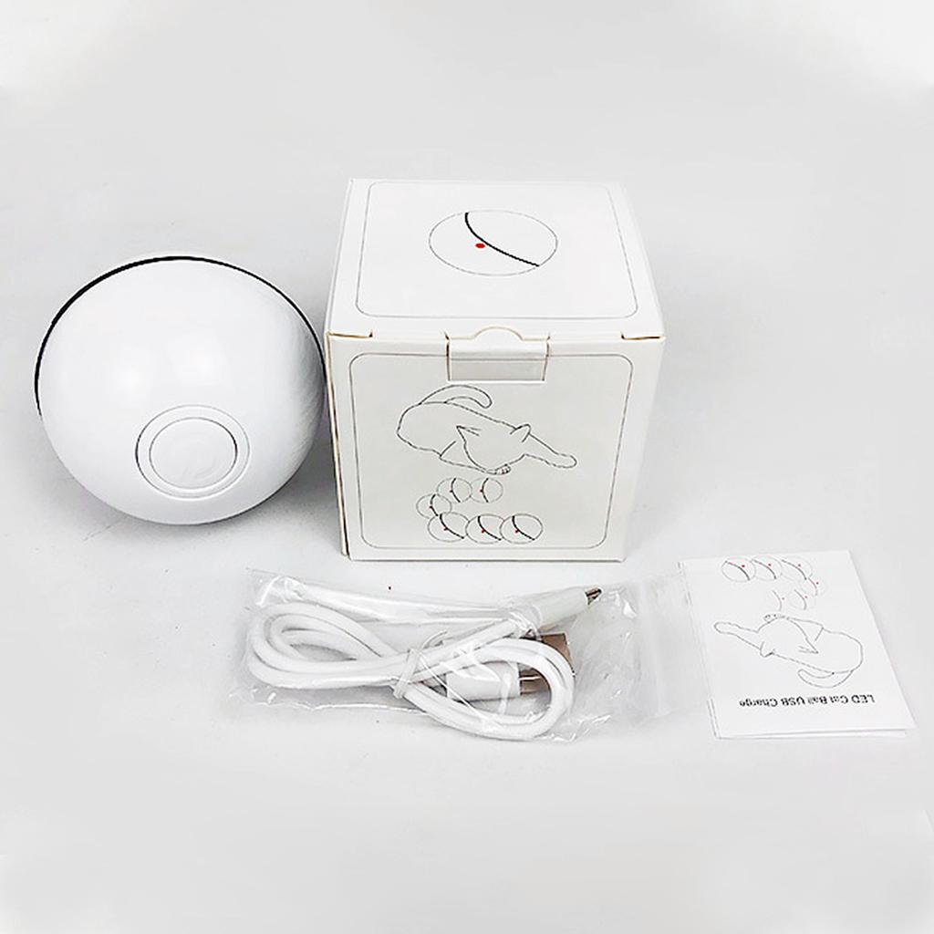 Interactive Cat Toys Ball USB Rechargeable LED Rolling Ball Self-Rotating Anti-Scratch Chasing