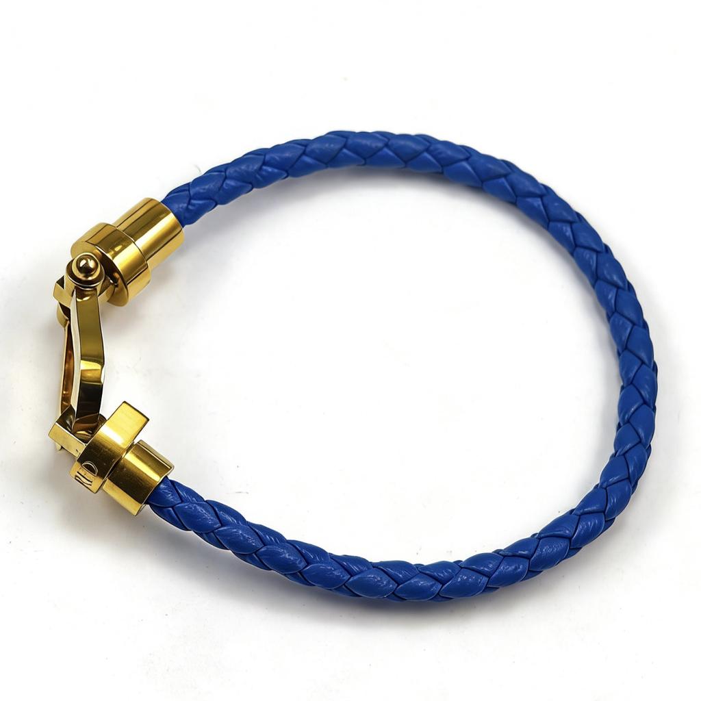 European and American Fashion U-shaped Bracelets Multi-color Braided Leather Rope Magnet Buckle Horseshoe Bracelet Personality Trend