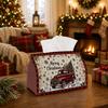 1pc Rustic Winter Snowy Tissue Box | Multi-functional Seasonal Napkin Dispenser, Available Suitable for Home, Xmas Parties Vintage Truck Pine Tree Rei