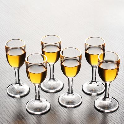 Ensembles de 6 pièces 10 ml/25 ml Petit Verre à Vin Verre à Vin à Pied Haut Petite Capacité Coupe à Baijiu Calice à Liqueur Exquis Coupe à Spiritueux de Bar