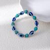 Vintage Handmade Colored Turquoise Beads Devil'S Eye Bracelet Fashion Personality Beaded Eye Elastic Bracelet