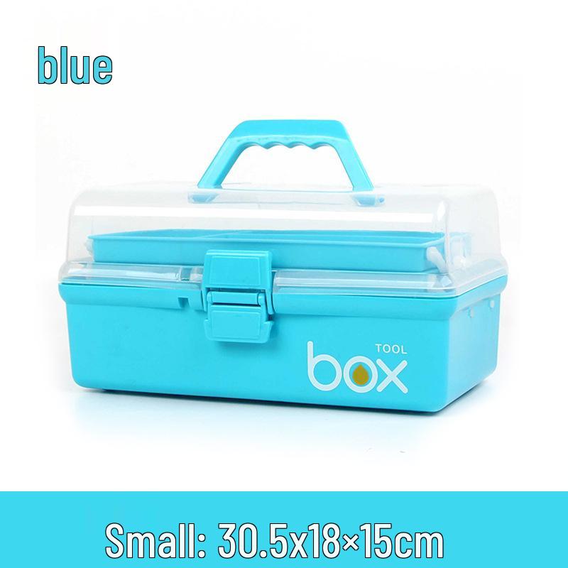 

Portable Three-Layer Art Toolbox for Students - Multifunctional Storage for Gouache Painting Supplies