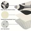 Black White Abstract Bath Mat - Geometric Non-Slip Flannel Rug for Kitchen Shower Tub, Soft Modern Home Decor Bedroom Office