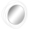 Metal Wall Art 65cm Modern Decorative Mirror Decor For Living Room Bedroom Dining Room Silver
