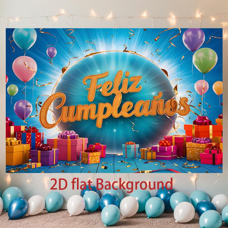Geburtstagsparty Hintergrund Buntes Polyester Banner Fotokabinen Dekoration 103