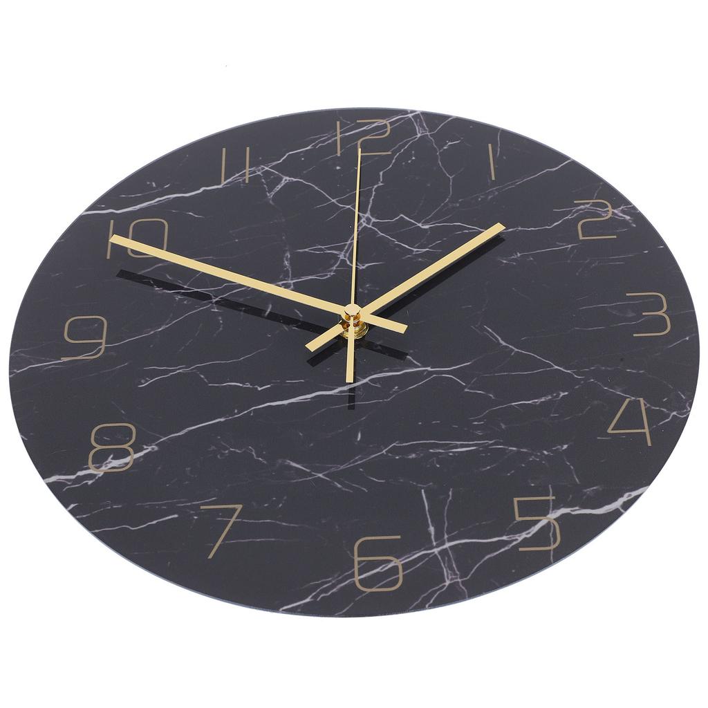 Wall Clock Nordic Decorative Marble Printing Mute Round Hanging Clock Home Decoration