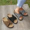 Plus Size Retro Leopard Print Flat Sandals for Summer 2026 - Versatile Casual Beach Footwear