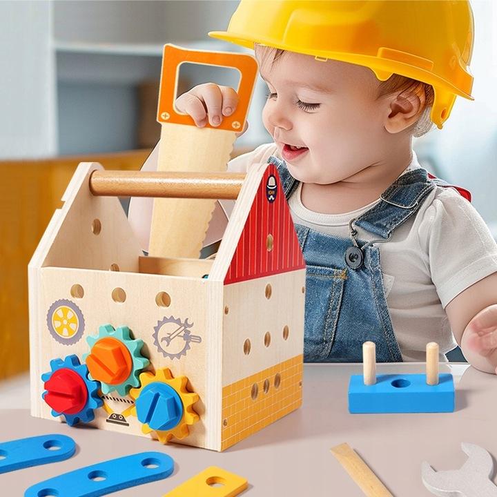 Zestaw Majsterkowicza Warsztat Narzędzia Domek Do Skręcania Montessori
