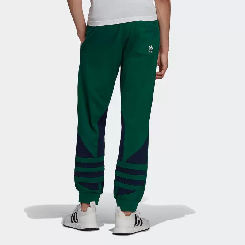 Adidas Originals Trefoil Brand Logo Print Casual Joggers Men Bottoms Forest-Green HG6455