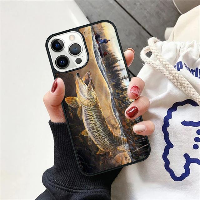 Pike Fishing Bait Spinner Coque Shell For iPhone 17 Air 15 16 14 13 12 Pro Max 11 Pro Max Plus Phone Case Cover