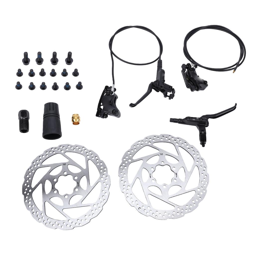 4 Piston Mountain Bike Hydraulic Disc Brake Kit Aluminum Alloy Bike Disc Brake Set with 160mm Rotors