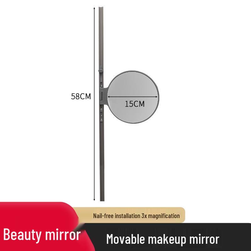 Wandmontierter Badezimmerspiegelschrank mit bohrfreier Aufbewahrung für Kosmetika und Toilettenartikel