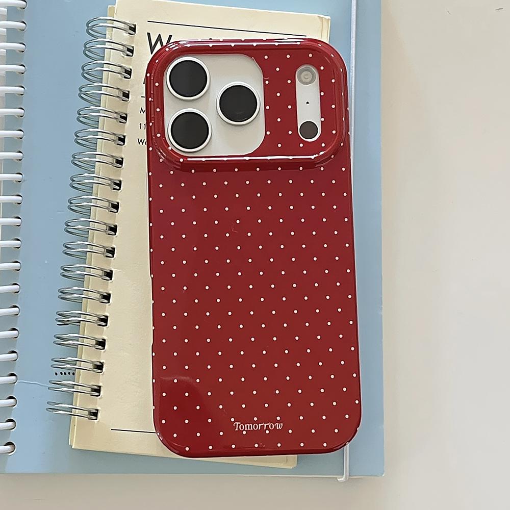 INS Brown Pink Polka Dots Purple Phone Case for iPhone 17 16 15 14 13 12 11 X XS XR XSMAX 7 8 Air Pro Max Plus Luxury