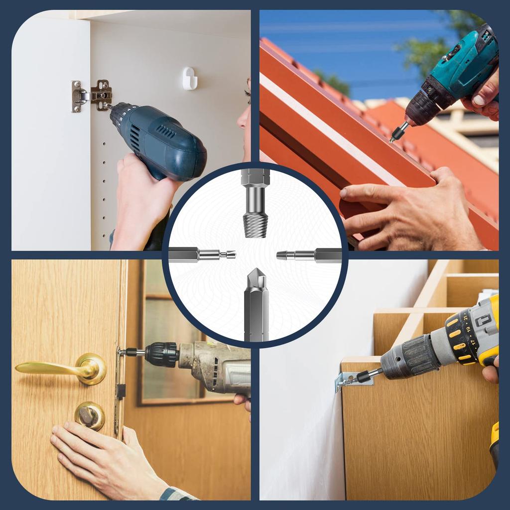 Housolution Bohrer-Bit Enthält Ausgedrehten Schrauben-Ausdreher Ausgedrehten Schrauben-Ausdreher Abgebrochenen Bolzen-Ausdreher Spezialisiertes Schraubenkopf-Gewindereparatur-Aufbewahrungskoffer