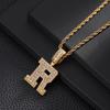 26 English Letters Pendant Necklace Copper Inlaid Zircon Versatile Jewelry Necklace