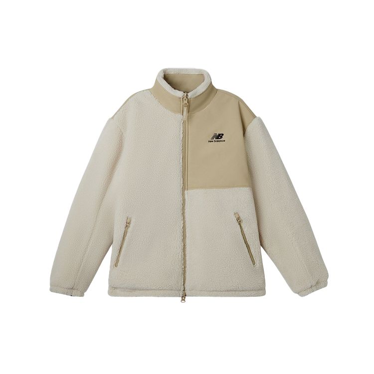 

Теплая флисовая куртка из шерпа с двусторонним воротником New Balance x JHI, верхняя одежда унисекс цвета хаки NQA89013-IV