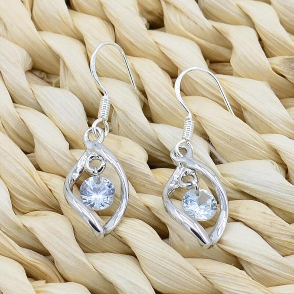 Luxurious Twirl Design Pearl Earrings with Zircon Stones Unique Ear Hooks Charm Ideal for Chic Urban Professionals
