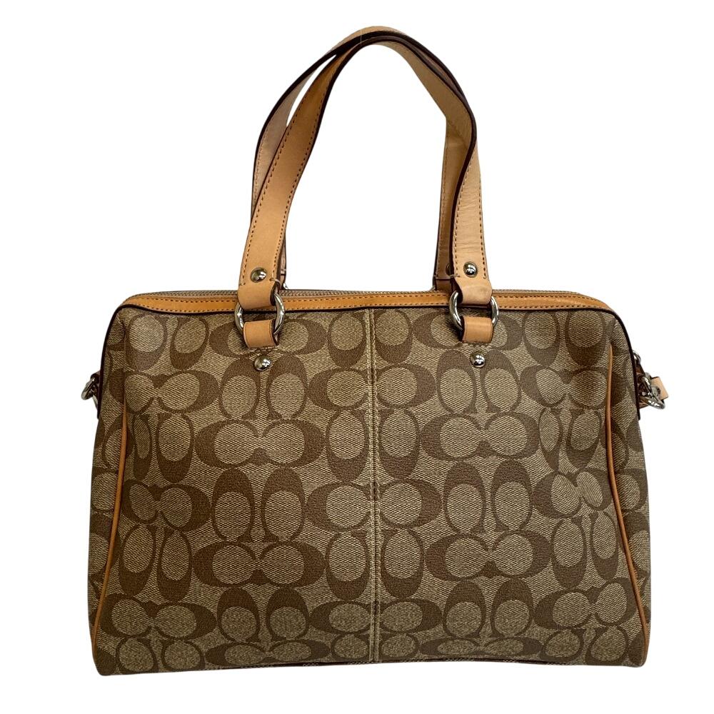 COACH 16119 2way Shoulder Shoulder Signature PVC coated canvas Handbag beige PVC coated canvas Women Used